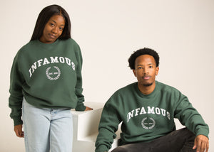Collegiate Crewneck Alpine Green Infamous Brand